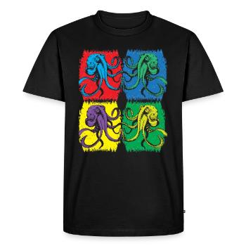 Octopus Pop Art - Men's Premium Organic T-Shirt - black - Front - Nico (187cm)