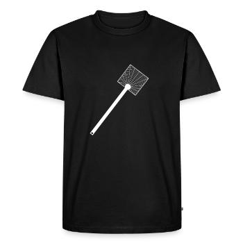 Tapes de mouches blanches - T-shirt Premium bio Homme - noir - Devant - Nico (187cm)