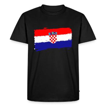 Hrvatska zastava - Croatie flag - T-shirt Premium bio Homme - noir - Devant - Nico (187cm)