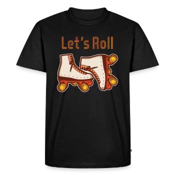 Funny Rollerblades Roller Skates Vintage Gift - Men's Premium Organic T-Shirt - black - Front - Nico (187cm)