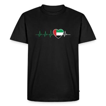 BATTEMENTS DE COEUR DUBAÏ ÉMIRATS ARABES CADEAU - T-shirt Premium bio Homme - noir - Devant - Nico (187cm)