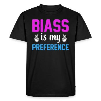 Bias Bisexual T-Shirt- Tshirt queer, - T-shirt Premium bio Homme - noir - Devant - Nico (187cm)