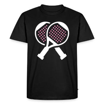 Padel Tennis Padel Raquette Femmes Padel - T-shirt Premium bio Homme - noir - Devant - Nico (187cm)