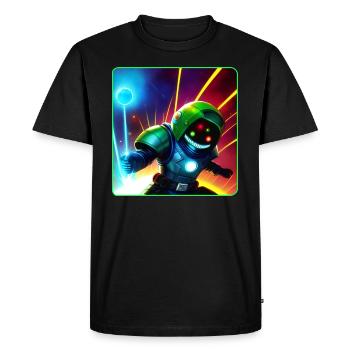 Cool Space Astronaut - Men's Premium Organic T-Shirt - black - Front - Nico (187cm)