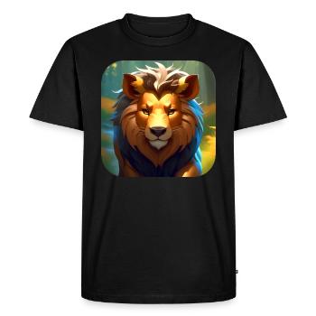 Proud Lion - Men's Premium Organic T-Shirt - black - Front - Nico (187cm)