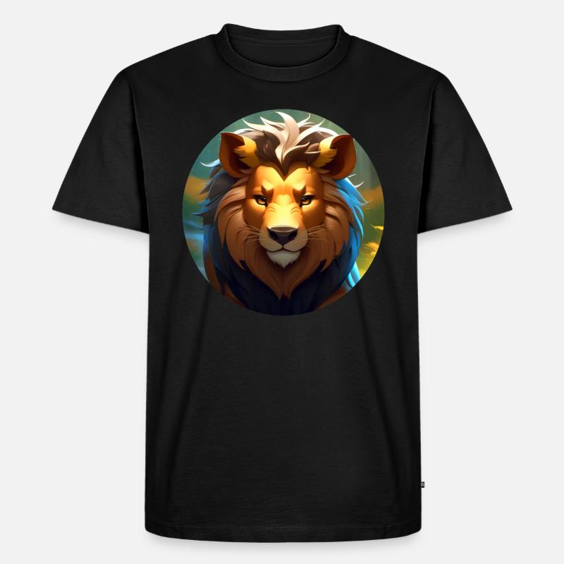 Stolzer Löwe - Männer Premium Bio T-Shirt - Schwarz