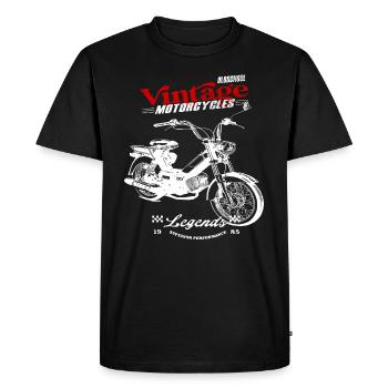 Moped Cult 70s Vintage - Men's Premium Organic T-Shirt - black - Front - Nico (187cm)