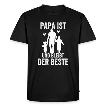 Dad is and always will be the best - Men's Premium Organic T-Shirt - black - Front - Nico (187cm)