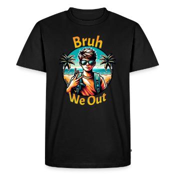 Bruh We Out - Dernier jour d’école - T-shirt Premium bio Homme - noir - Devant - Nico (187cm)