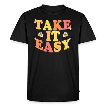 Calme-toi - T-shirt Premium bio Homme - noir - Devant - Nico (187cm)