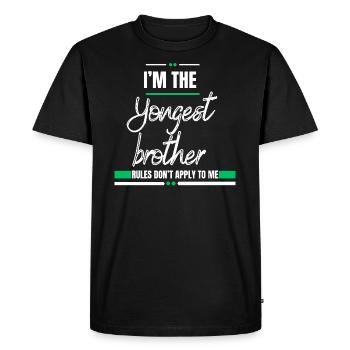 I Am The Youngest Brother Sibling Love Family - Men's Premium Organic T-Shirt - black - Front - Nico (187cm)