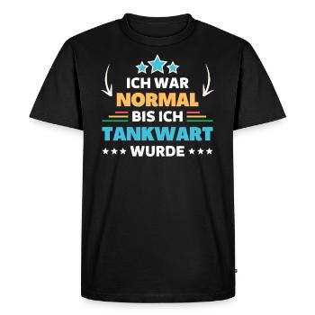 J’étais normal jusqu’à ce que je devienne pompiste - T-shirt Premium bio Homme - noir - Devant - Nico (187cm)