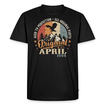 Jubilee April 1994 | Gift April 1994 - Men's Premium Organic T-Shirt - black - Front - Nico (187cm)