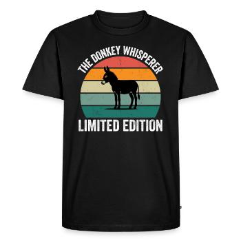 L’âne qui murmure à l’oreille - T-shirt Premium bio Homme - noir - Devant - Nico (187cm)