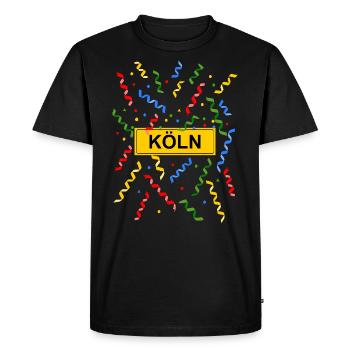 Cologne Carnaval de Cologne Confettis Costume Signe de lieu - T-shirt Premium bio Homme - noir - Devant - Nico (187cm)