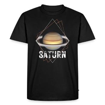 Saturn Planet Solar System - Men's Premium Organic T-Shirt - black - Front - Nico (187cm)