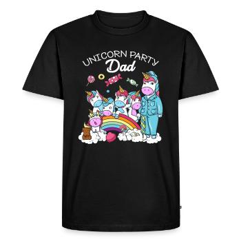 Cadeau d'anniversaire Licorne fête Père papa papa - T-shirt Premium bio Homme - noir - Devant - Nico (187cm)