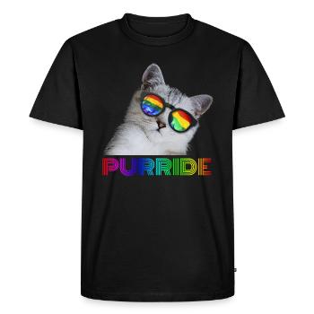 Purride Pride chat LGBT chat drôle cadeau - T-shirt Premium bio Homme - noir - Devant - Nico (187cm)