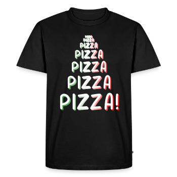 Pizza Pizza Pizza - T-shirt Premium bio Homme - noir - Devant - Nico (187cm)