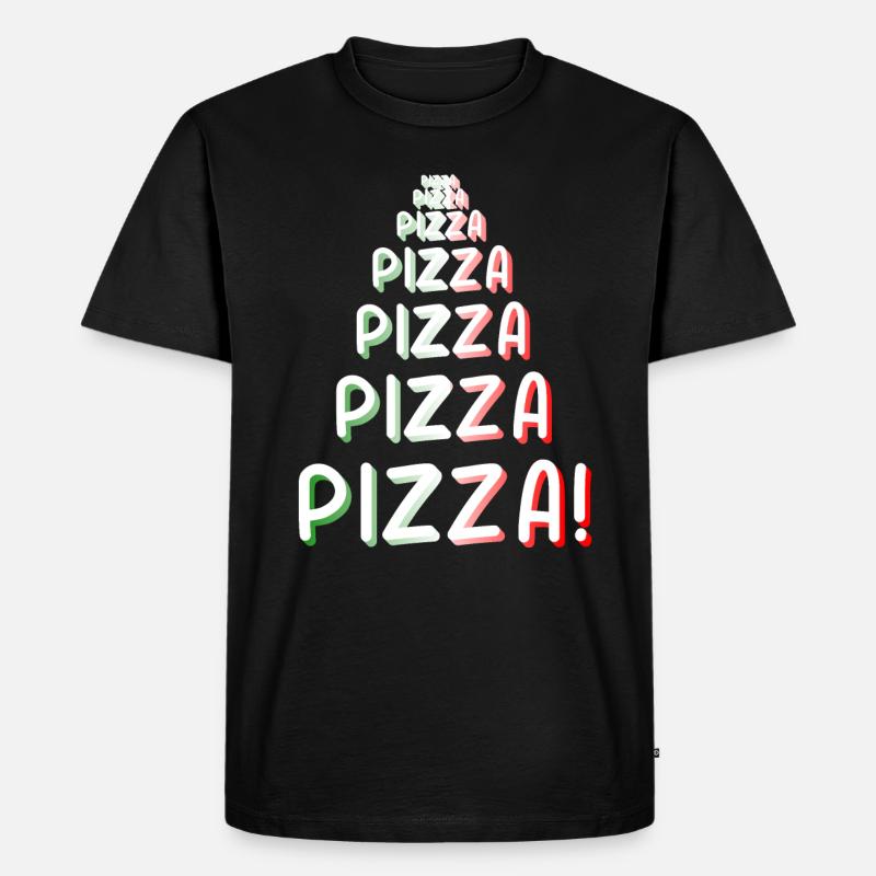 Pizza Pizza Pizza - Männer Premium Bio T-Shirt - Schwarz