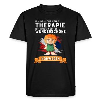 Therapy Norway Urklaub gift - Men's Premium Organic T-Shirt - black - Front - Nico (187cm)