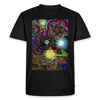 Univers psychédélique - T-shirt Premium bio Homme - noir - Devant - Nico (187cm)
