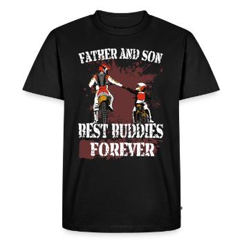 Motocross, père et fils - T-shirt Premium bio Homme - noir - Devant - Nico (187cm)