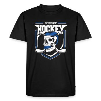 Cadeau de crâne de batte de hockey sur glace rétro - T-shirt Premium bio Homme - noir - Devant - Nico (187cm)