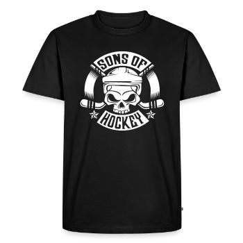 Cadeau de crâne de batte de hockey sur glace rétro - T-shirt Premium bio Homme - noir - Devant - Nico (187cm)
