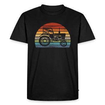 Tracteur tracteur fermier fermier cadeau rétro - T-shirt Premium bio Homme - noir - Devant - Nico (187cm)