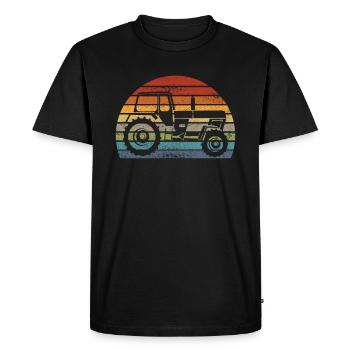 Progress tractor farmer tractor retro ddr - Men's Premium Organic T-Shirt - black - Front - Nico (187cm)