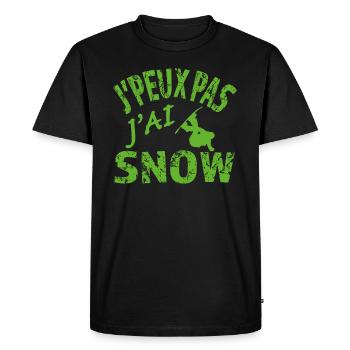 Je peux pas j'ai Snow - T-shirt Premium bio Homme - noir - Devant - Nico (187cm)