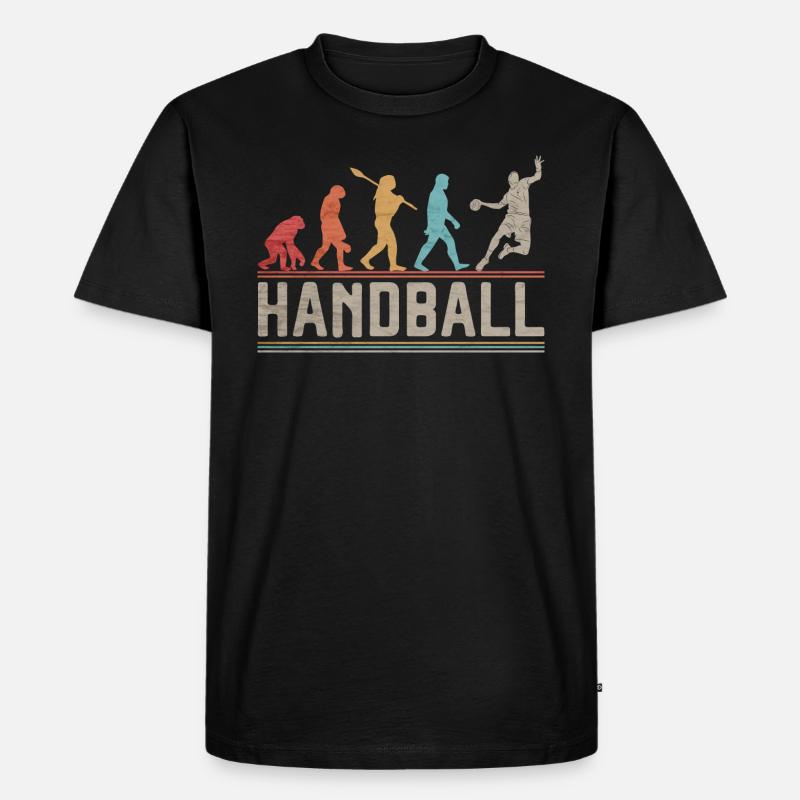 Handball Evolution Handballspieler Geschenk - Männer Premium Bio T-Shirt - Schwarz