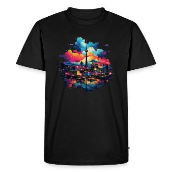 Horizon de Berlin - T-shirt Premium bio Homme - noir - Devant - Nico (187cm)