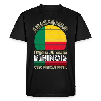 Je ne suis pas parfait mais je suis Béninois - T-shirt Premium bio Homme - noir - Devant - Nico (187cm)