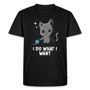 Cat - Cute Cat - Funny Cat - Sassy Cat - Cat Memes - Men's Premium Organic T-Shirt - black - Front - Nico (187cm)