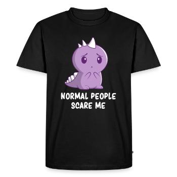 Anxiété - Anxiété sociale - Anxiété Humour - T-shirt Premium bio Homme - noir - Devant - Nico (187cm)