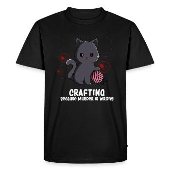 Artisanat - Artisanat Humour - Artisanat Chat - T-shirt Premium bio Homme - noir - Devant - Nico (187cm)