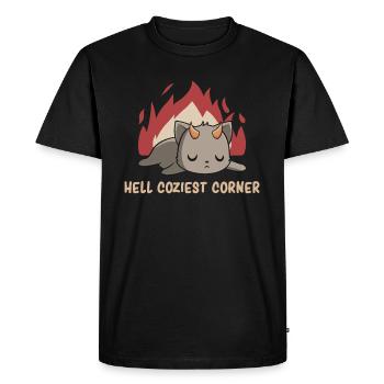 Humour - Humour noir - Humour maléfique - Satan Humour - T-shirt Premium bio Homme - noir - Devant - Nico (187cm)