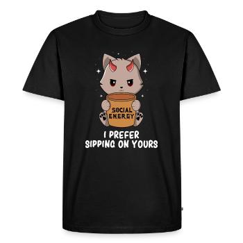 Introvert - Introvert Cat - Introvert Dark Humor - Men's Premium Organic T-Shirt - black - Front - Nico (187cm)