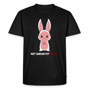 Sarcasm - Bunny Sarcasm - Dark Humor Sarcasm - Männer Premium Bio T-Shirt - Schwarz - Vorne - Nico (187cm)