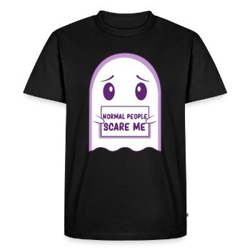 Anxiété - Anxiété sociale - Anxiété Humour - T-shirt Premium bio Homme - noir - Devant - Nico (187cm)