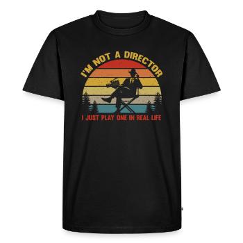 Réalisateur - Réalisateur - Réalisateur drôle - T-shirt Premium bio Homme - noir - Devant - Nico (187cm)