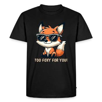 Fox - Foxy Fox - Cute Fox - Fox Humor - Funny Fox - Men's Premium Organic T-Shirt - black - Front - Nico (187cm)