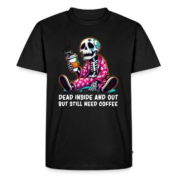 Squelette - Café - Squelette Café Squelette Humour - T-shirt Premium bio Homme - noir - Devant - Nico (187cm)