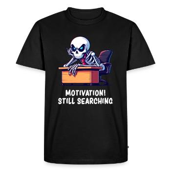 Squelette - Squelette paresseux - Squelette Monday Humour - T-shirt Premium bio Homme - noir - Devant - Nico (187cm)