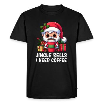 Santa - Santa Claus - Santa Christmas Santa Coffee - Men's Premium Organic T-Shirt - black - Front - Nico (187cm)