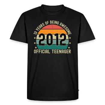13 ans d’être génial 2012 Adolescent officiel - T-shirt Premium bio Homme - noir - Devant - Nico (187cm)