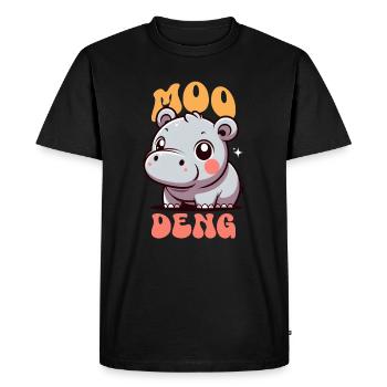 Moo Deng Cute Pygmy Baby Hippo - Men's Premium Organic T-Shirt - black - Front - Nico (187cm)