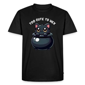 Black Cat - Halloween Black Cat - Cute Black Cat - Men's Premium Organic T-Shirt - black - Front - Nico (187cm)